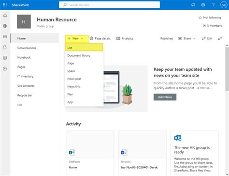 how to create a list in sharepoint 2013