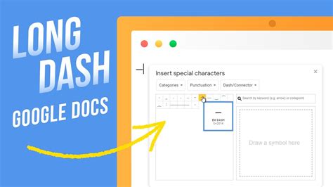 how to create a long dash in google docs