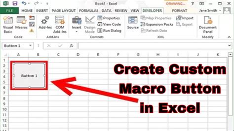 how to create a macro button in excel