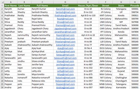 how to create a mail merge list in excel