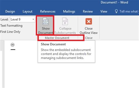 how to create a master file in word