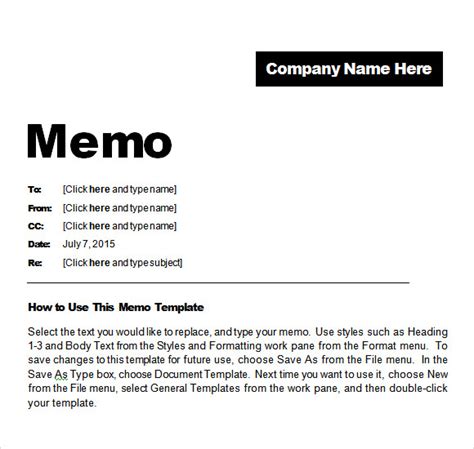 how to create a memo template in word
