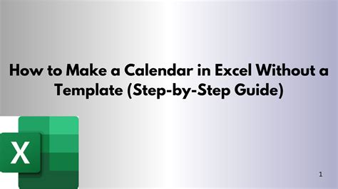 how to create a monthly calendar in excel without template