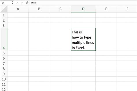 how to create a multiple line heading in excel