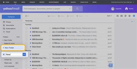 how to create a new folder in yahoo email on iphone