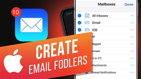 how to create a new mail folder on iphone
