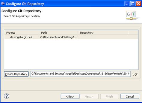 how to create a new project in git repository using eclipse