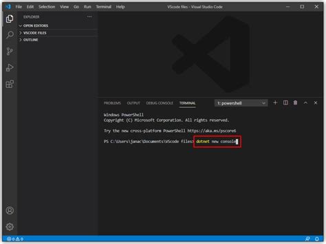 how to create a new project in vs code