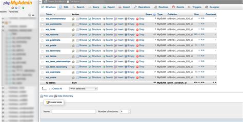how to create a new table in wordpress database