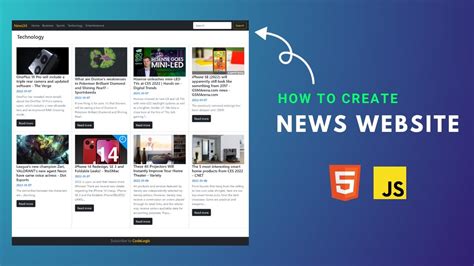 how to create a news website using html and css