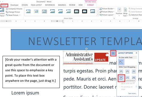 how to create a newsletter template in word