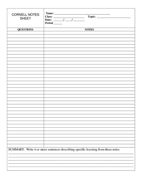 how to create a note sheet