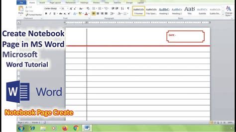 how to create a notebook in word