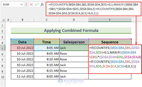 how to create a number sequence in excel based on criteria