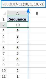 how to create a number sequence in excel using keyboard