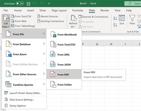 how to create a pdf from excel data
