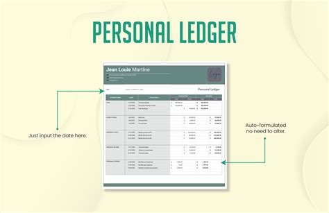 how to create a personal ledger in excel
