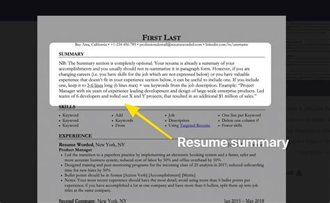 how to create a personal summary for resume