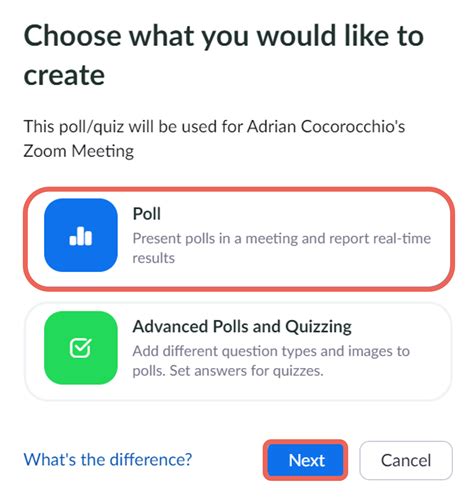 how to create a poll in zoom group chat