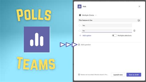 how to create a poll question in teams