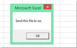 how to create a pop up message when opening excel