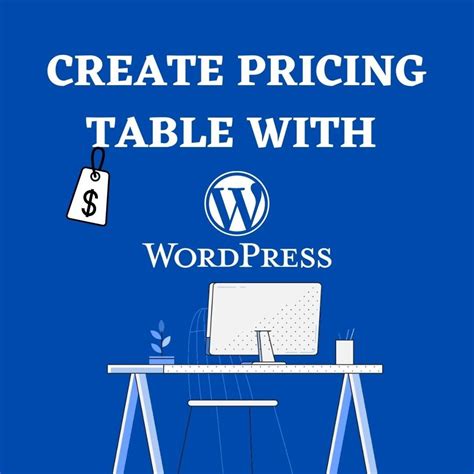 how to create a pricing table in wordpress