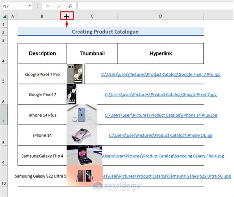 how to create a product catalog in excel
