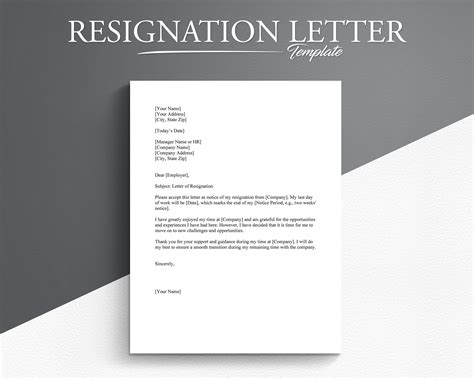 how to create a professional resignation letter