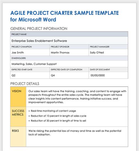how to create a project charter in microsoft project