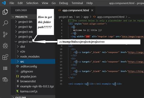 how to create a project folder in visual studio code