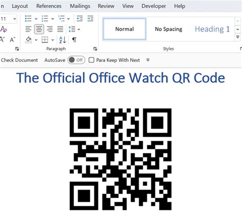 how to create a qr code in word 365
