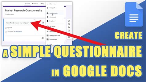 how to create a questionnaire on google docs