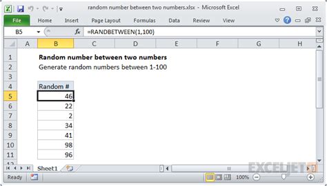 how to create a random number between two numbers in excel