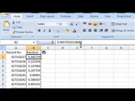 how to create a random sample from a list in excel