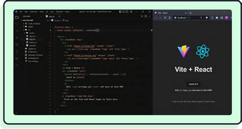 how to create a react app in vs code using vite