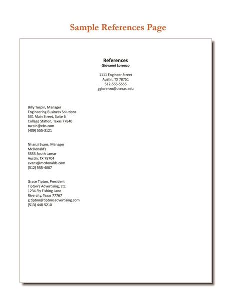 how to create a reference page on word