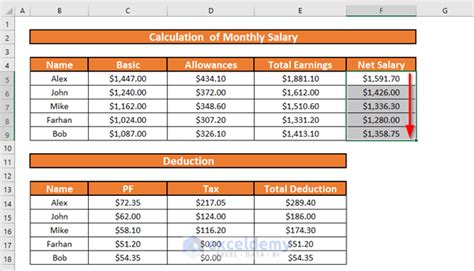 how to create a salary structure in excel