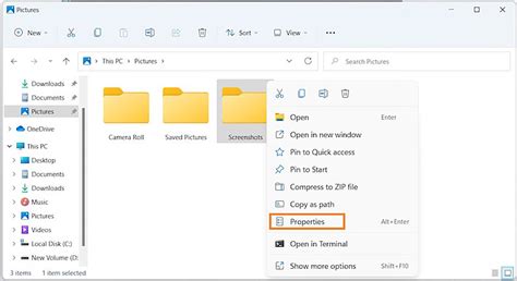 how to create a screenshot folder windows 11