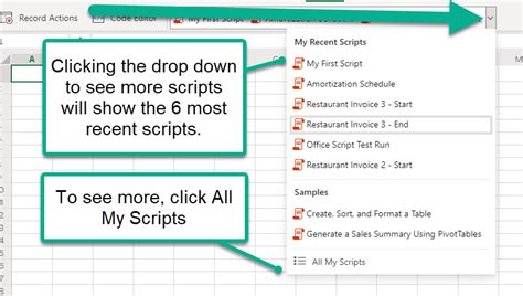 how to create a script in excel