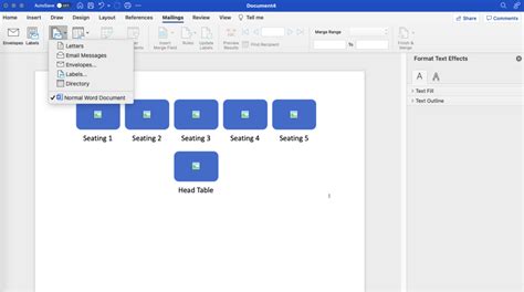 how to create a seating chart in word