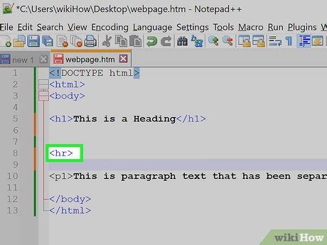 how to create a separate line in html