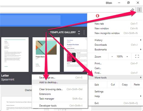 how to create a shortcut for google docs