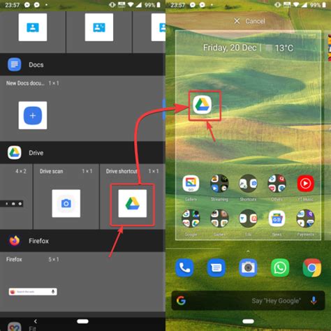 how to create a shortcut to a folder in android
