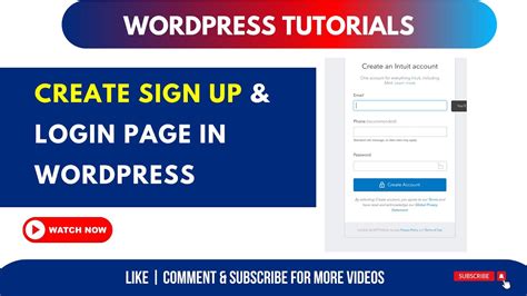 how to create a sign up page on wordpress