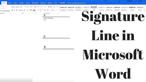 how to create a signature line on microsoft word