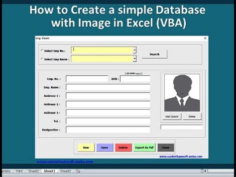 how to create a simple database in excel vba