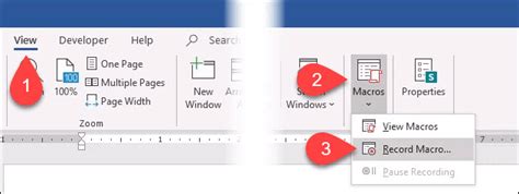 how to create a simple macro in word