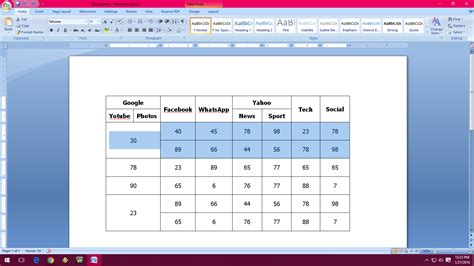 how to create a simple table in word