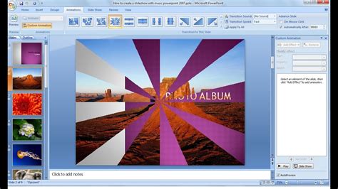 how to create a slideshow in powerpoint with music