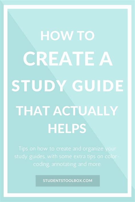 how to create a study guide for your students